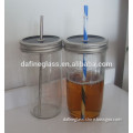 21oz /600ml glass mason bottles glass canning jars glass water drinking bottles with straw